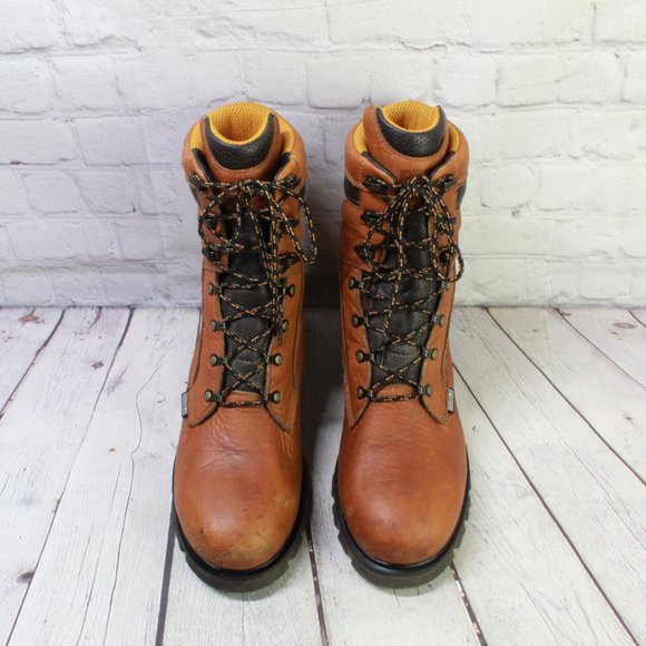 Timberland Pro 95570 Brown Leather Steel Toe Rugged Work Boots Size 10 Wide - Picture 5 of 9